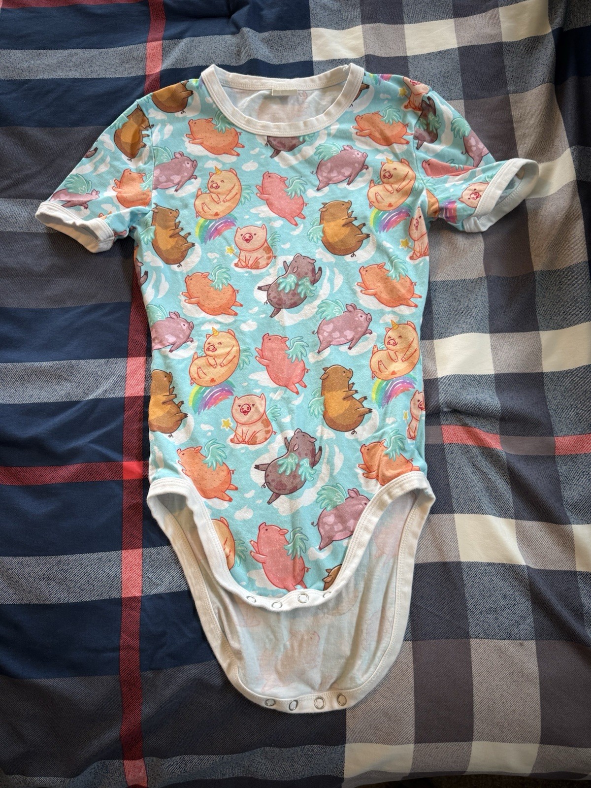 Adult Snap Crotch Body Suit Size XS Piggies ABDL