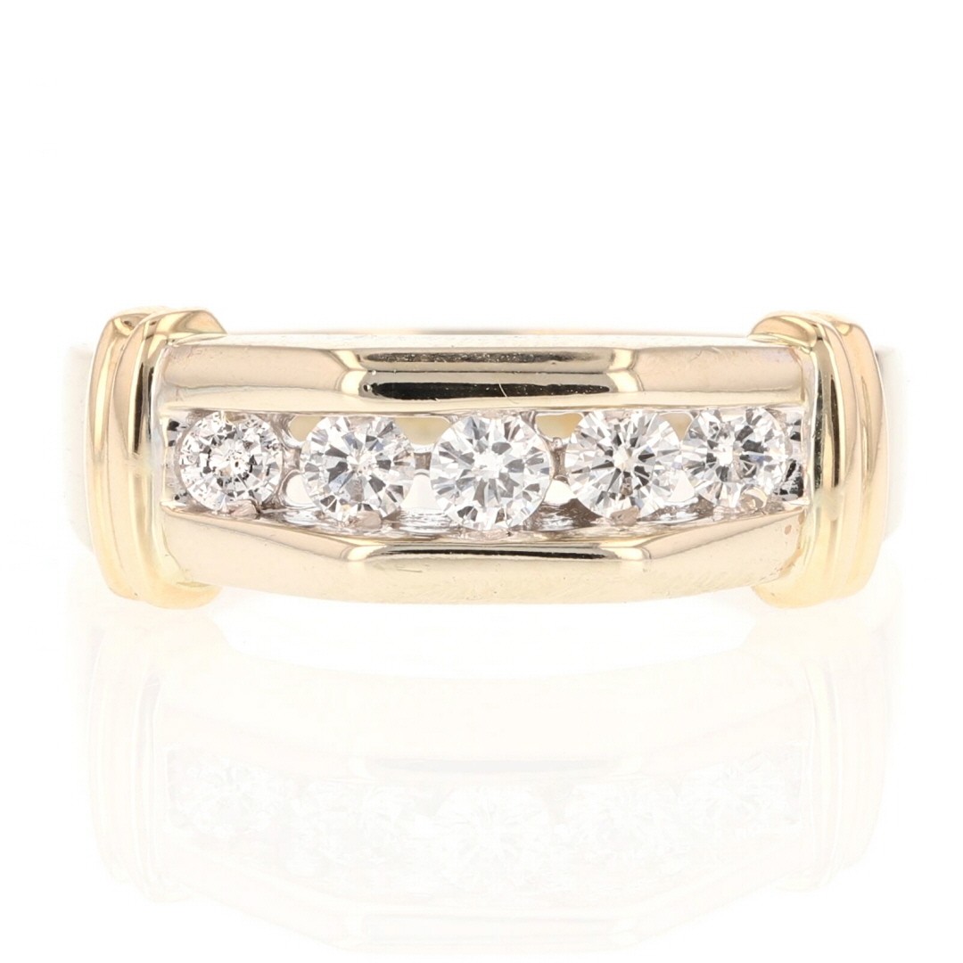 .50ctw Round Diamond Channel-Set Wedding Band Ring 14k Multi-Tone Gold Size 11