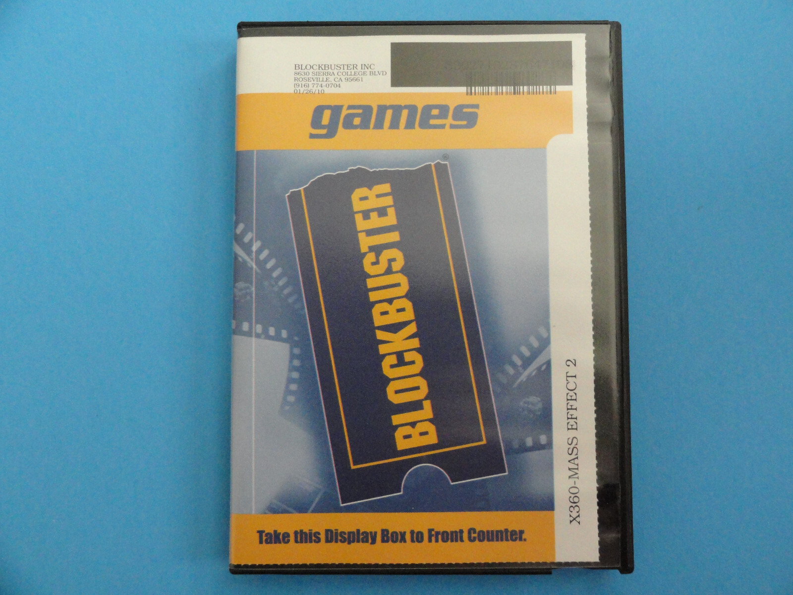 XBOX 360 MASS EFFECT 2 BLOCKBUSTER VIDEO RENTAL CASE - NO GAME