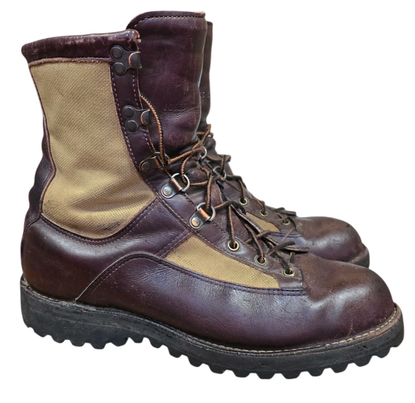 Danner Men's Brown Leather Canvas Grouse 8" Hunting Boots Gore Tex 10.5 EE USA