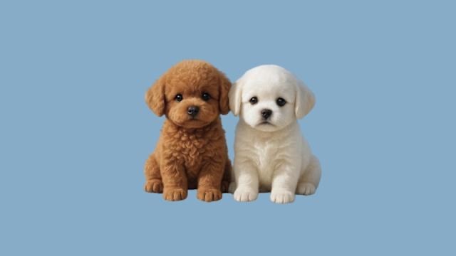 Wuffy Pup Robot Plush Dogs Brown and White Lot of 2