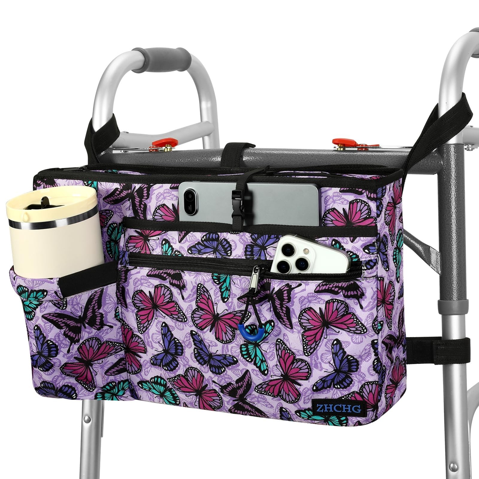 Walker Bag with Cup Holder, Walker Accessories for Seniors Detachable, Foldab...