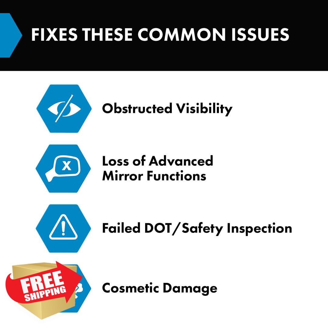 TRQ Pass Mirror Ford E150 E250 E450 Econoline 03-07 Manual Textured