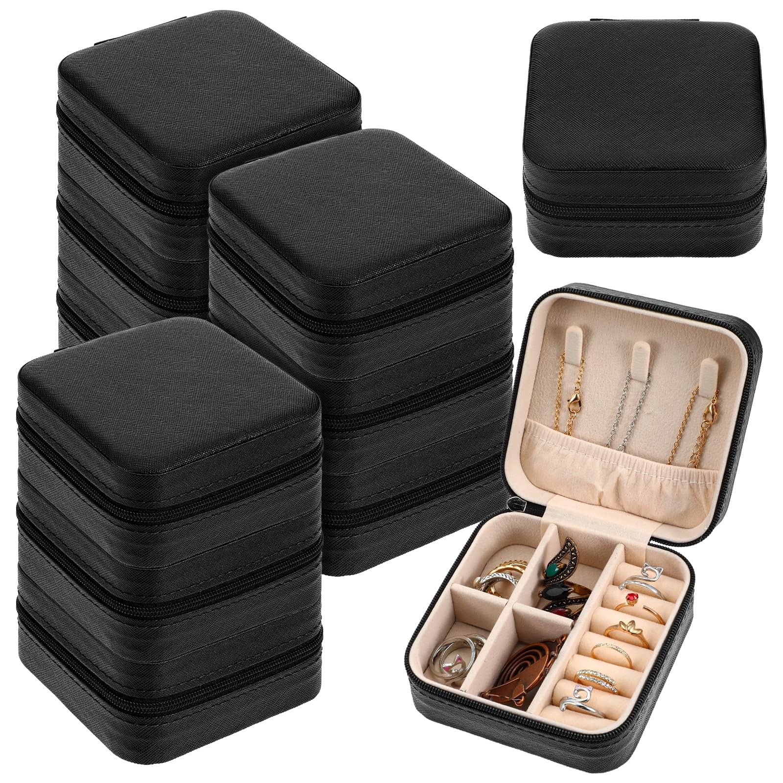 12 Pcs Mini Travel Jewelry Case Bridesmaid Proposal Gift Boxes Small Jewelry ...