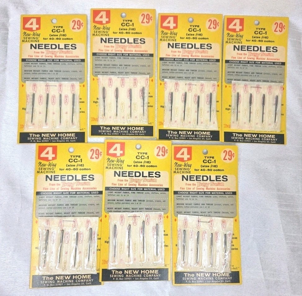Vintage Sewing Machine Needles Type CC CC1 New Home Busy Susan NOS Lot Of 7