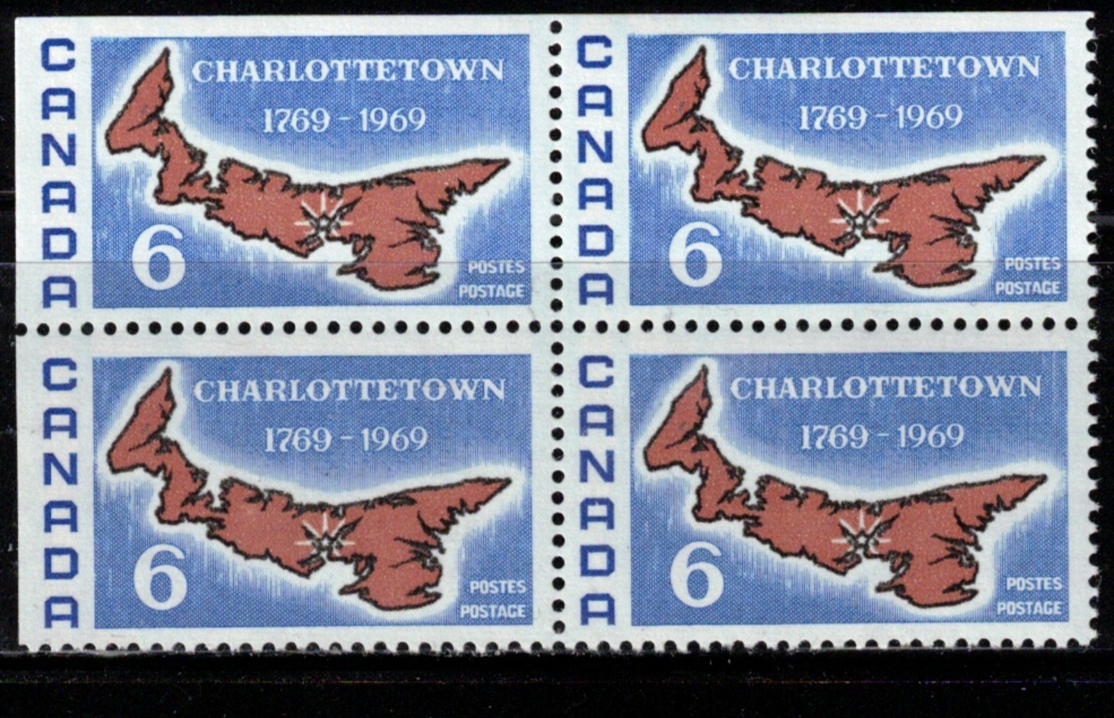 CANADA - SCOTT 499 - VFNH - UL BLANK CORNER  - CHARLOTTETOWN BICENTENNIAL - 1969