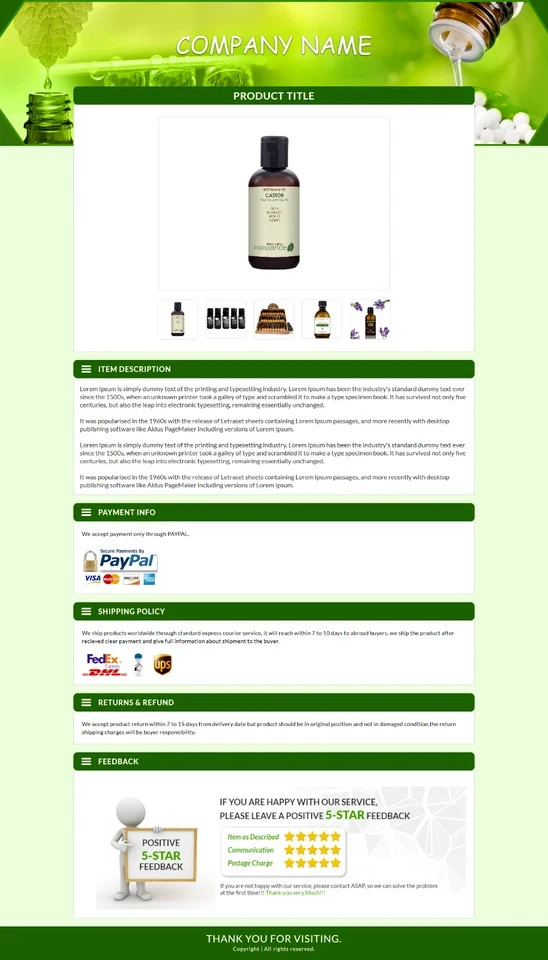 eBay Templates Mobile Responsive eBay Listing Auction Template for Medical