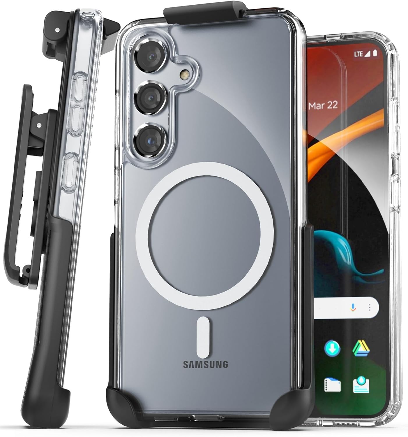 Belt Case Designed for Samsung Galaxy S24 Plus with Phone Holster Clip Crystal C