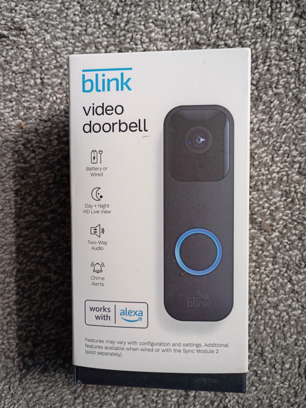 Blink Video Doorbell Black Wireless HD Live Two-Way Audio Alexa Motion Detection
