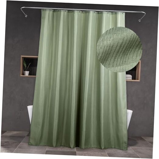Long Shower Curtain: 78 Inch Linen Textured 72"W x 78"L (Pack of 1) Sage Green