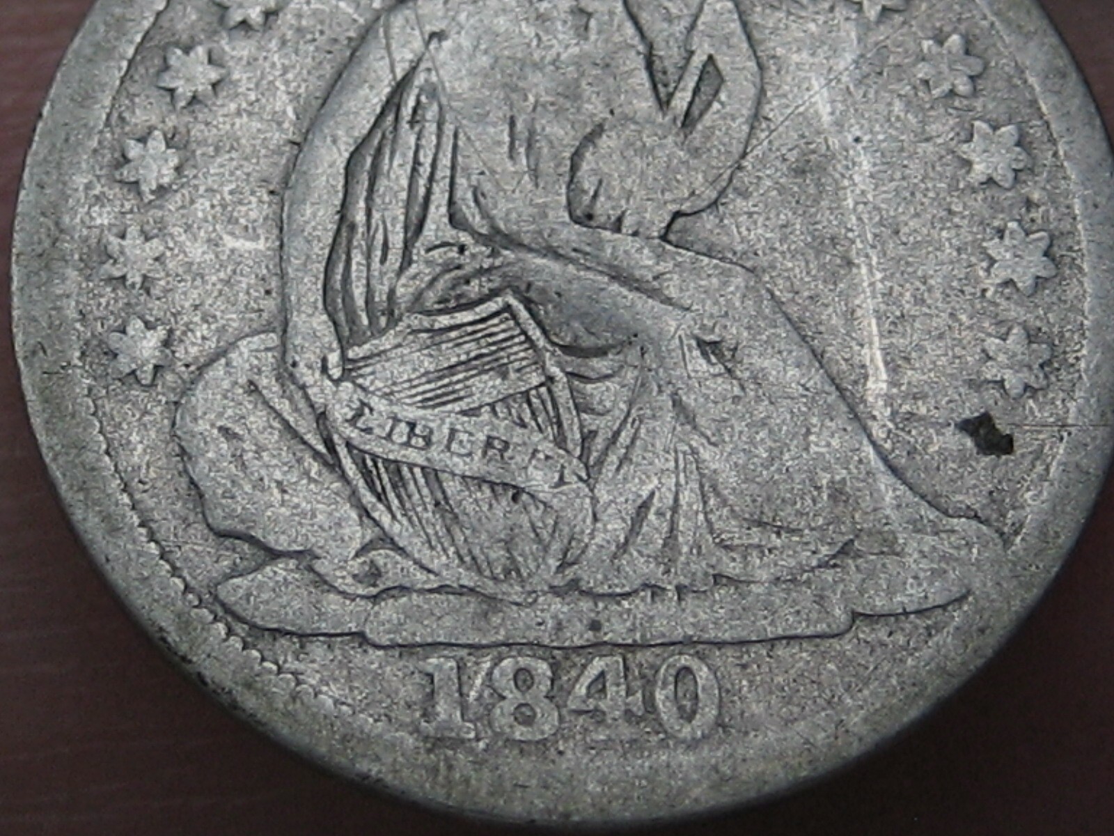 1840 P Seated Liberty Half Dime- Philadelphia, No Drapery, Fine Obverse Details
