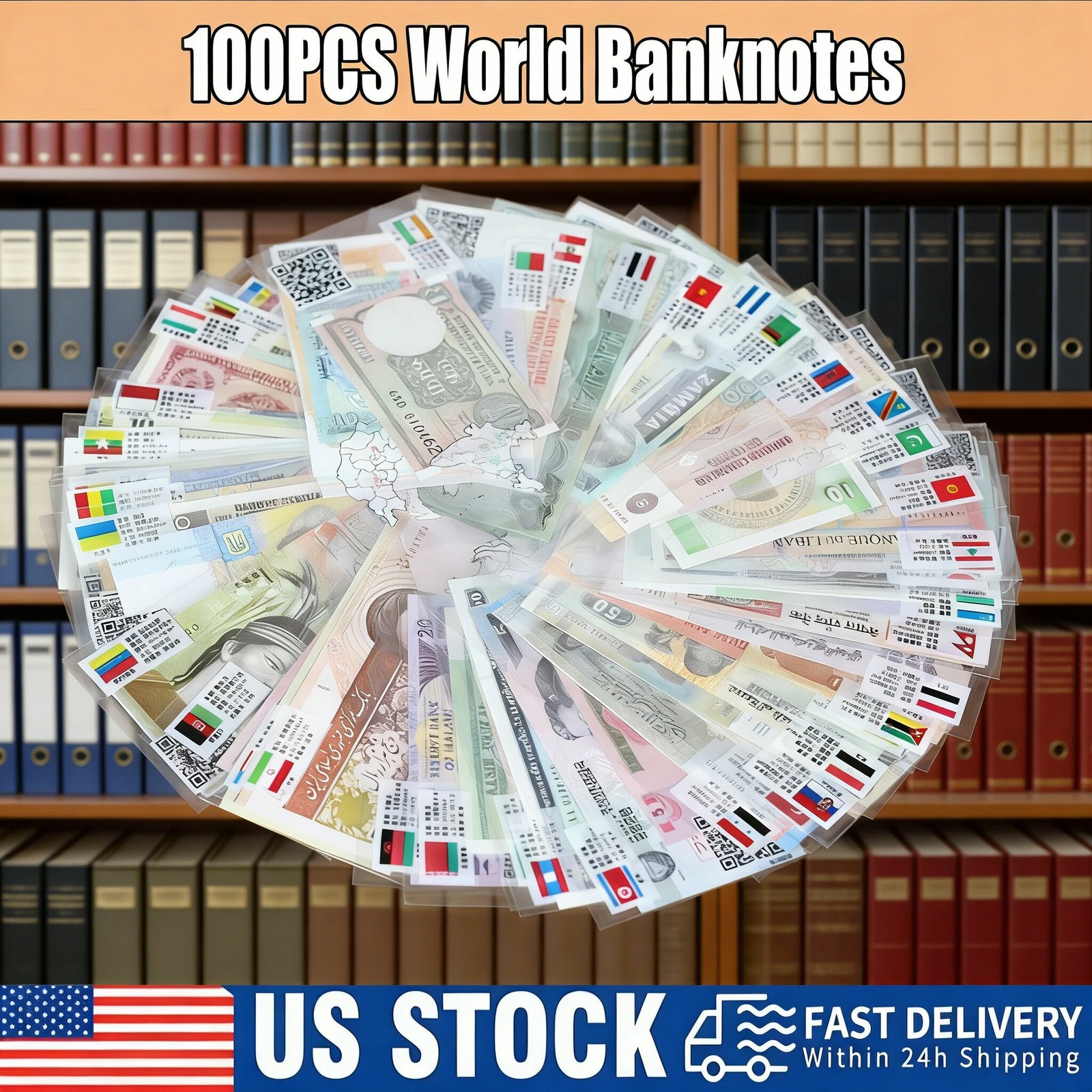 100 Pcs World Currency Treasure Lot | Uncirculated Banknotes W/ Special Bonus