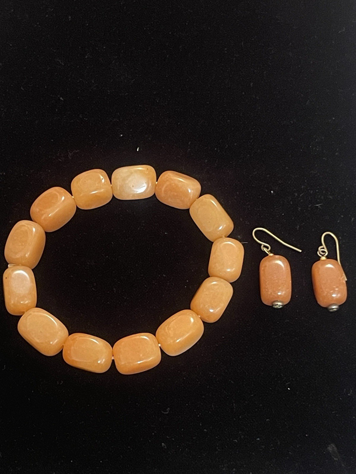 lee sands jewelry Agate Gemstone Stretch Bracelet And Earrings