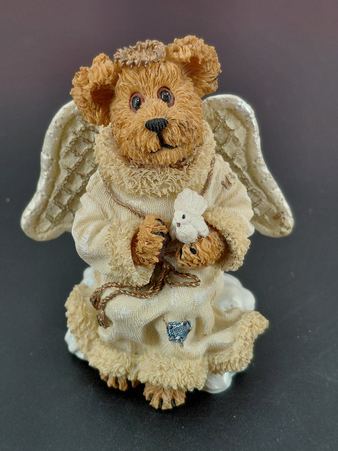 Boyds Bears Destiny Angelbear Bearstone Figurine 2001 Introductory Issue Dove