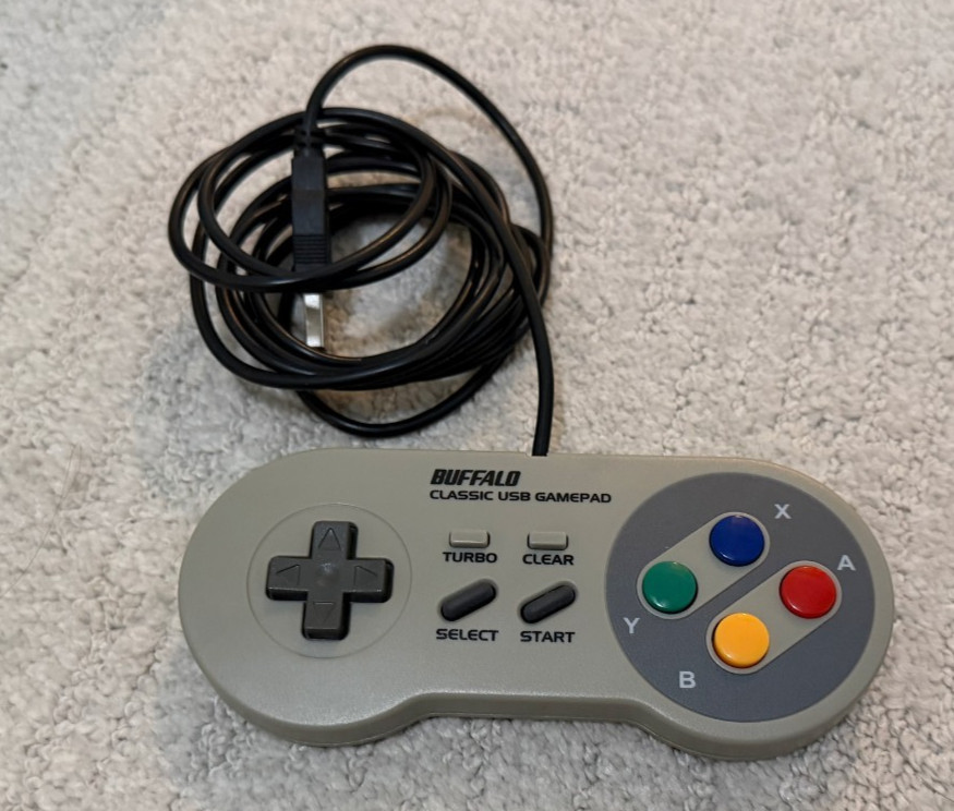Buffalo iBuffalo Classic USB Game Controller for PC - Gray (BSGP815GY) Computer