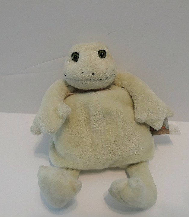 Bunnies by the Bay  Frog Baby Lovey Floppy Green Plush  Bow