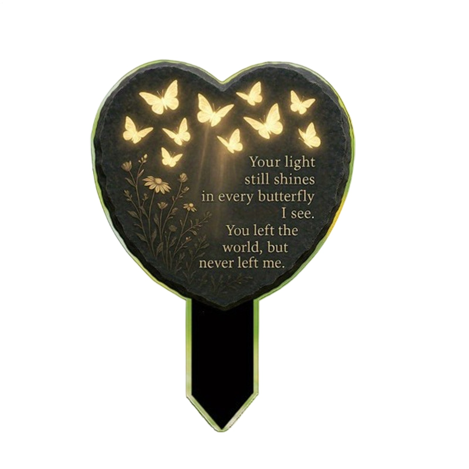 Heart Shaped Garden Acrylic Grave Stake Memorial Remembrance Plaque for Cemetery