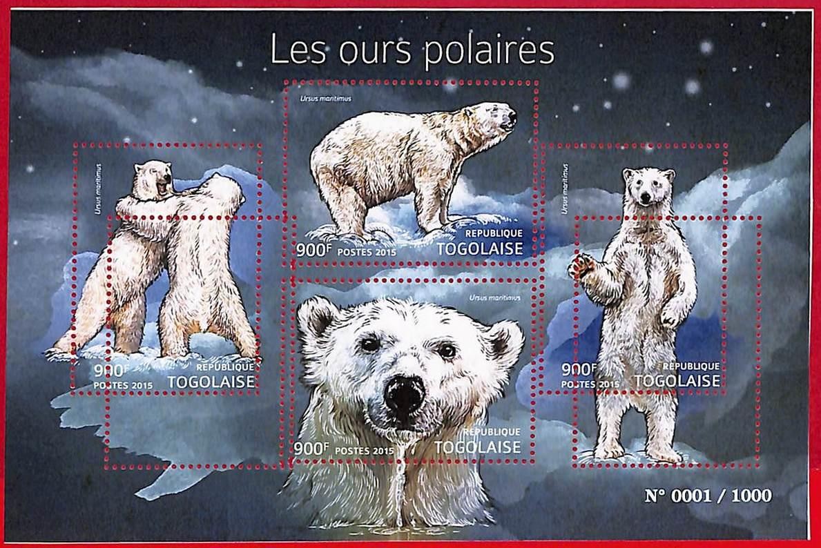 A3710 - TOGO  - ERROR MISPERF Stamp Sheet - 2015 - Polar Bear