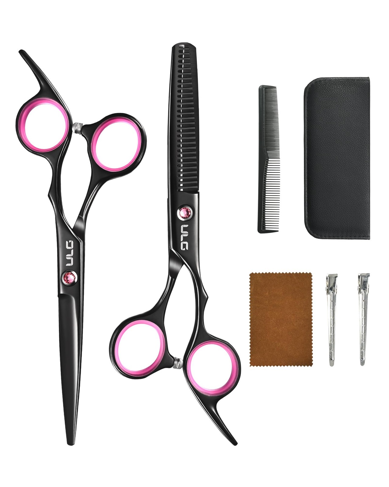 Hair Cutting Scissors Thinning Shears Kit Professional Barber Hairdressing Te...