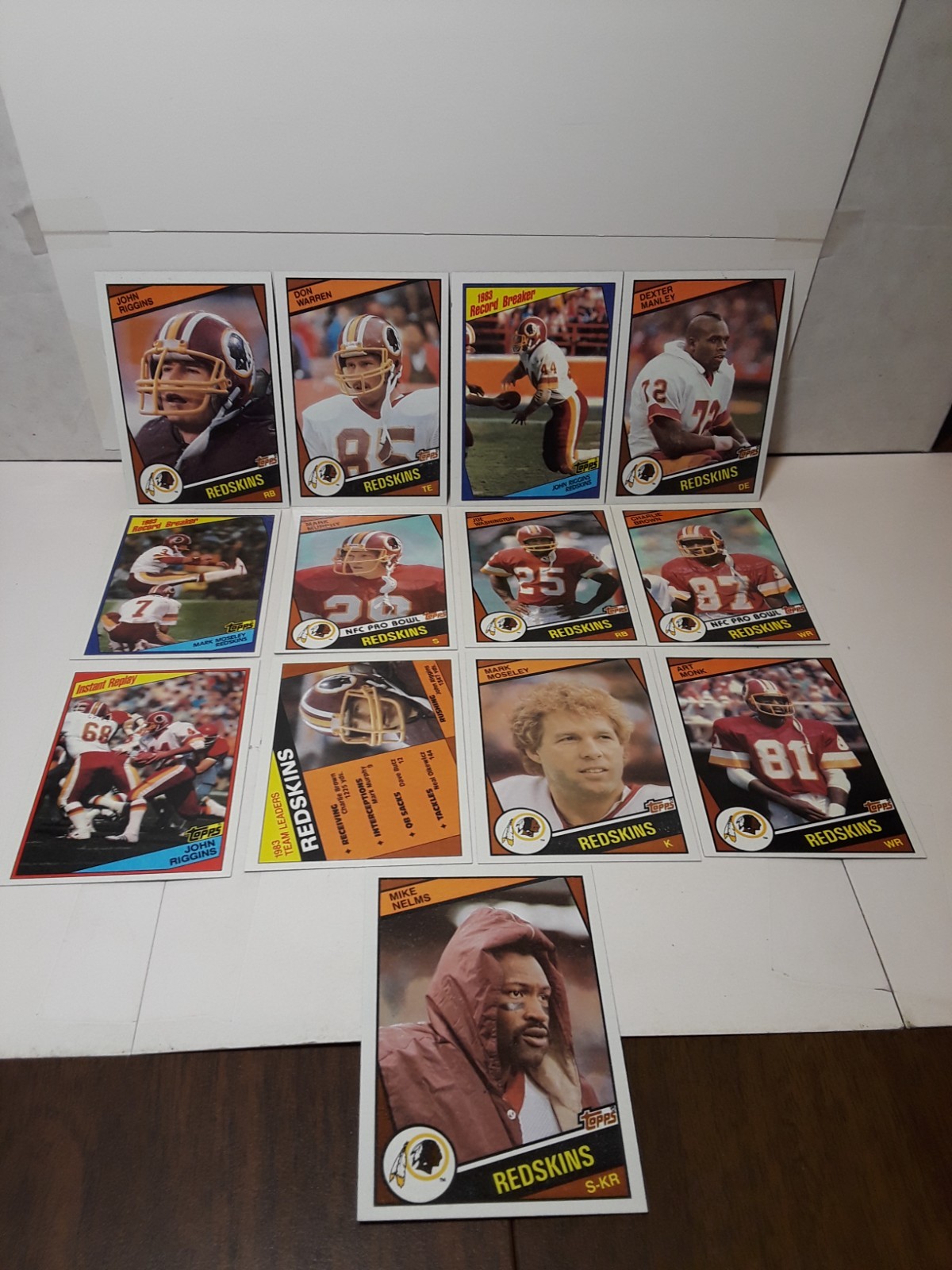 Lot of 13 1984 Topps Football Washington Redskins Monk,Manley ,Riggins Etc