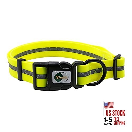  Dog Collar Waterproof Pet Large (15.35”-24.8”inches) Fluorescent Yellow