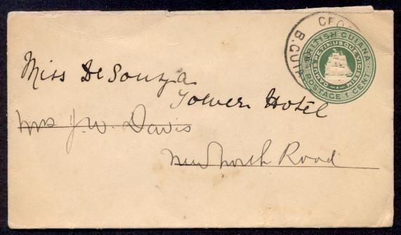 BRITISH GUIANA 1d 1905 ENV INTERNAL