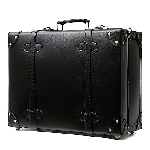  Vintage and Cute Carry-on Overnight Case Non-wheeled Mini Leather 20" Black