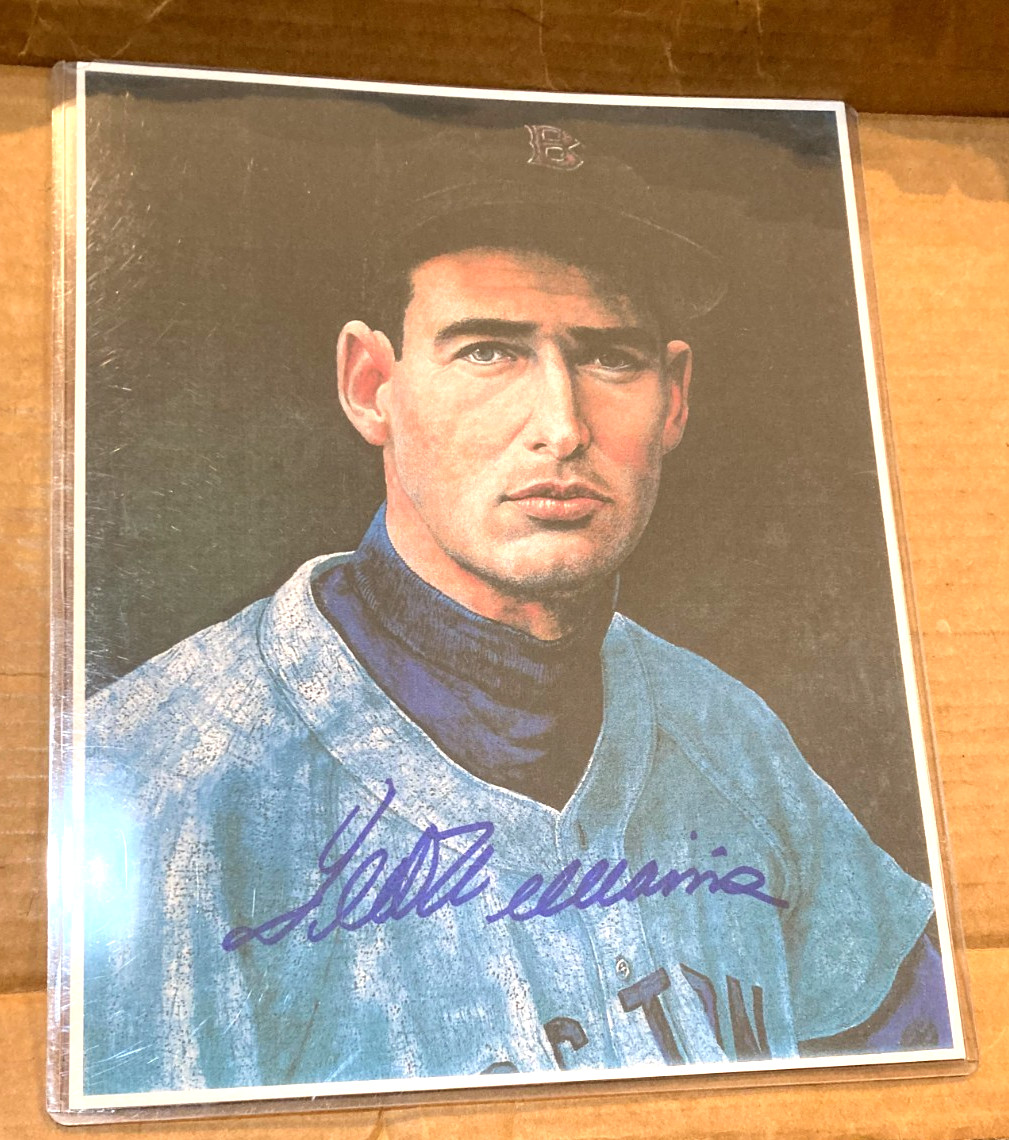 TED WILLIAMS BOSTON RED SOX   SIGNED AUTOS 8X10 COLOR PHOTO /CERTIFICATE