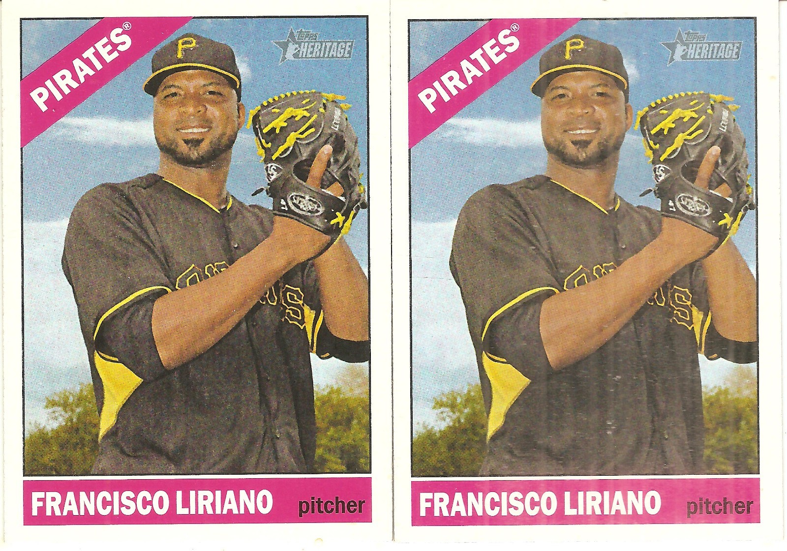 2 CARD 2015 TOPPS HERITAGE FRANCISCO LIRIANO BASEBALL CARD LOT
