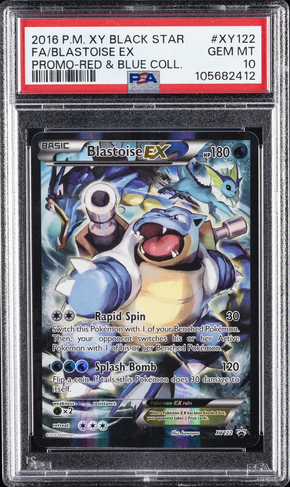 2016 POKEMON XY BLACK STAR PROMO RED & BLUE COLL FULL ART/BLASTOISE EX PSA 10