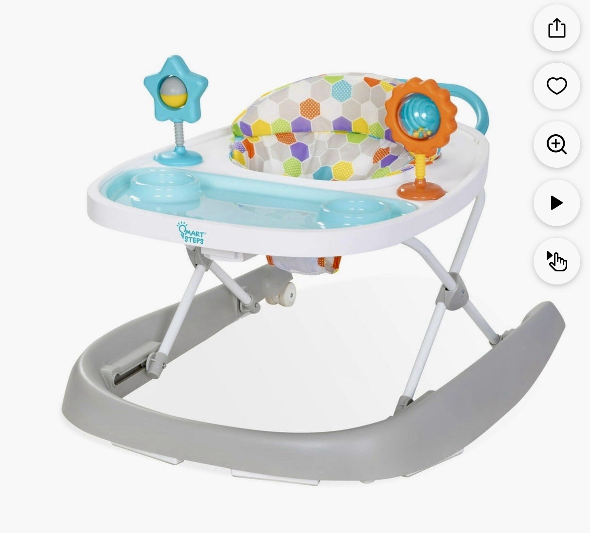 Smart Steps Baby Walker Multicolor Seat Toy Attachments Blue Tray