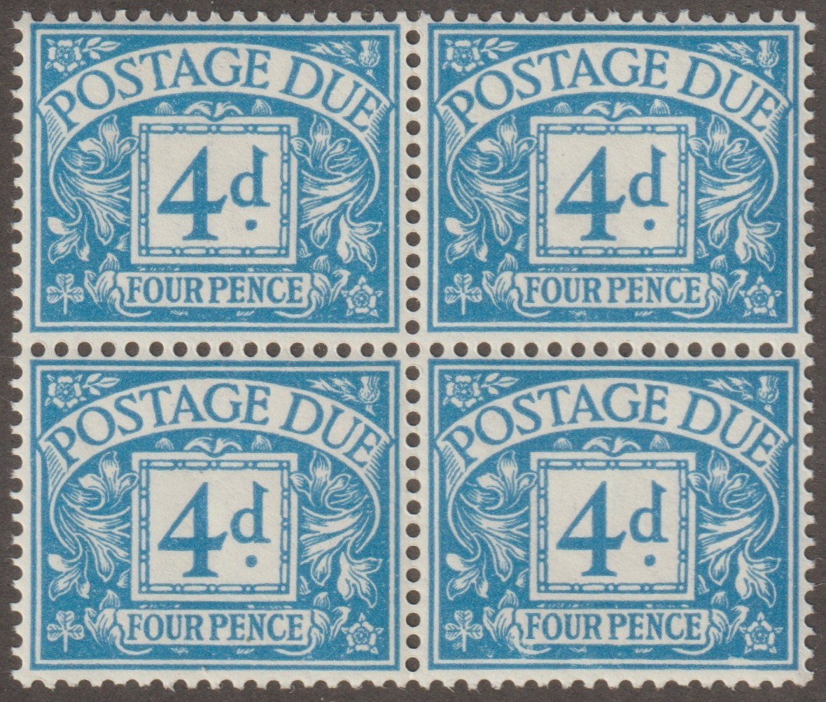 EDSROOM-22355 Great Britain J50 MNH 1956 Block of 4 WK 308 Sideways CV$100