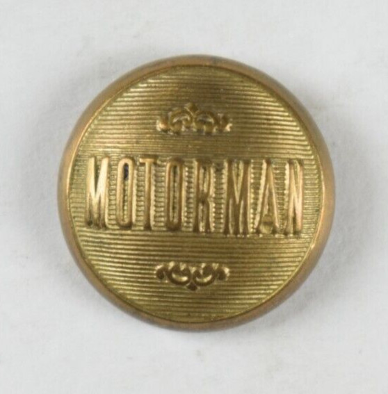 1870s Original Motorman Railroad Employee Worker Uniform Button Fab! C8F
