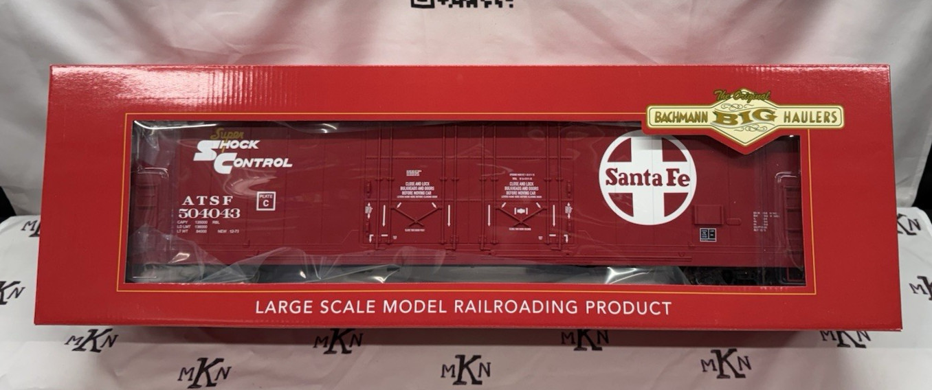 Bachmann 93570 G ATSF Ready to Run Evans 53' Double-Plug-Door Boxcar #504043