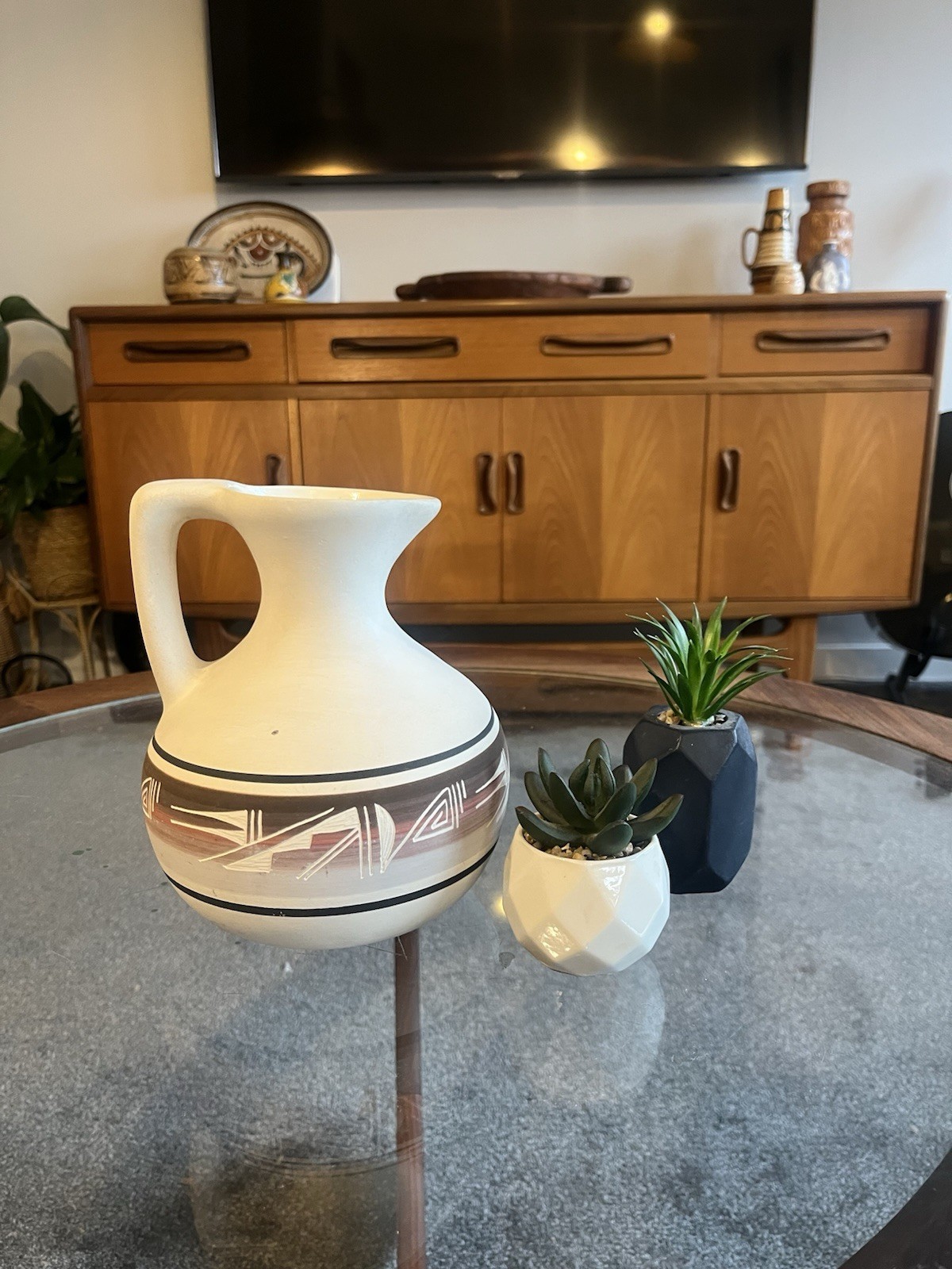 Vintage Native American Pottery Handmade Navajo Mesa Verde Mid Century Retro