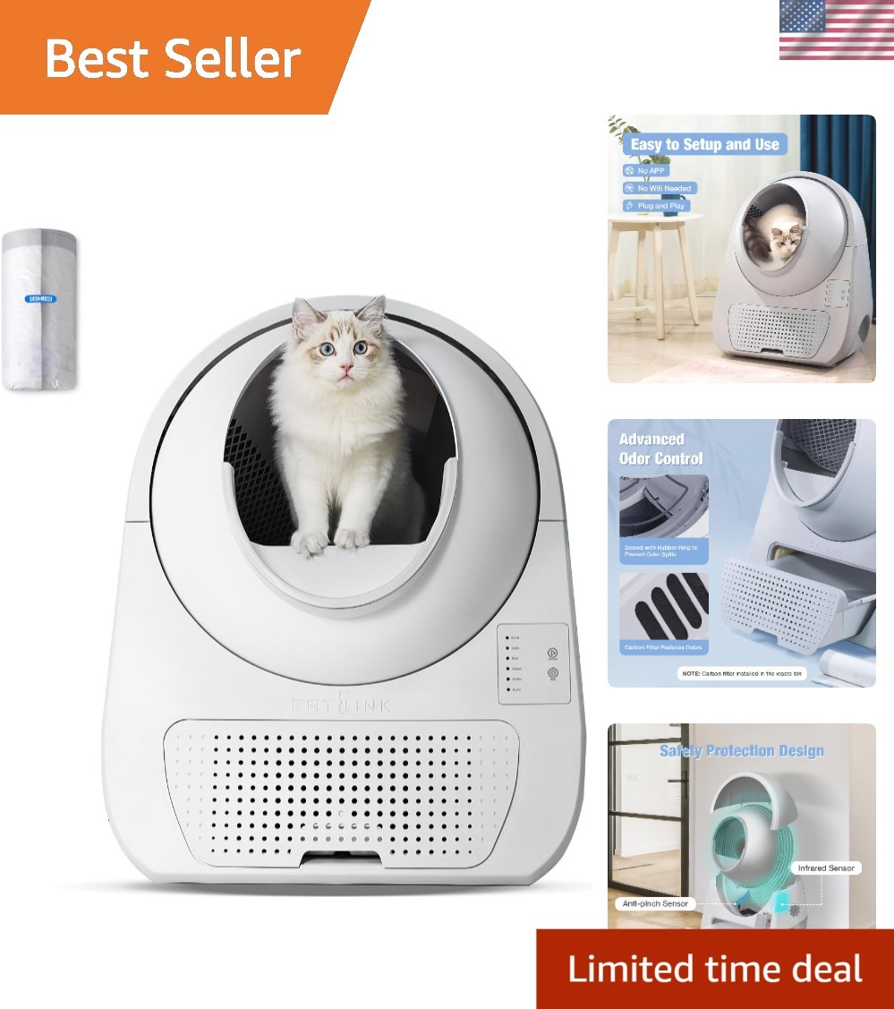 Elegant Automatic Cat Litter Box: Hassle-Free Self-Cleaning & Odor Elimination