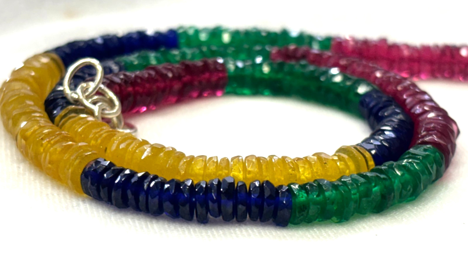 Multi Sapphire Faceted 5.5-6.5mm 16 Inch 1 Necklace Tyre Faceted Gemstone Beads