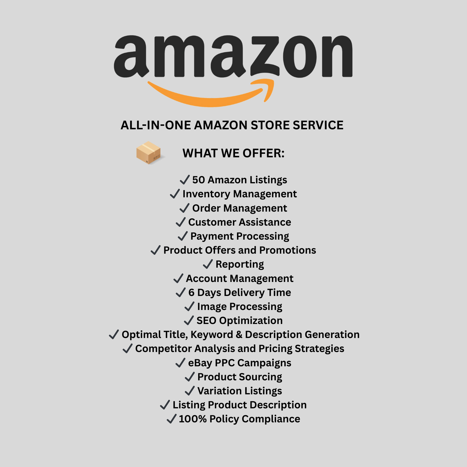 ALL-IN-ONE AMAZON STORE SERVICE | LISTING | SEO | ORDER MANAGEMENT