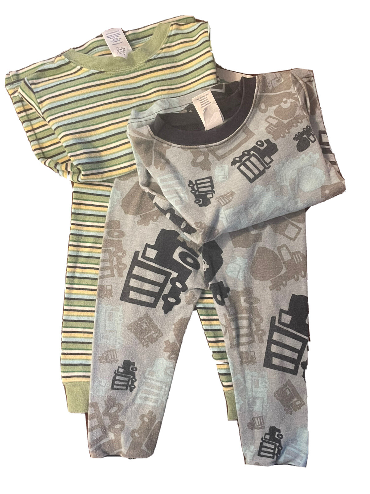 2 pairs Old Navy 12-18 month pijamas  2 Sets of Matching Tops And Bottoms Trucks