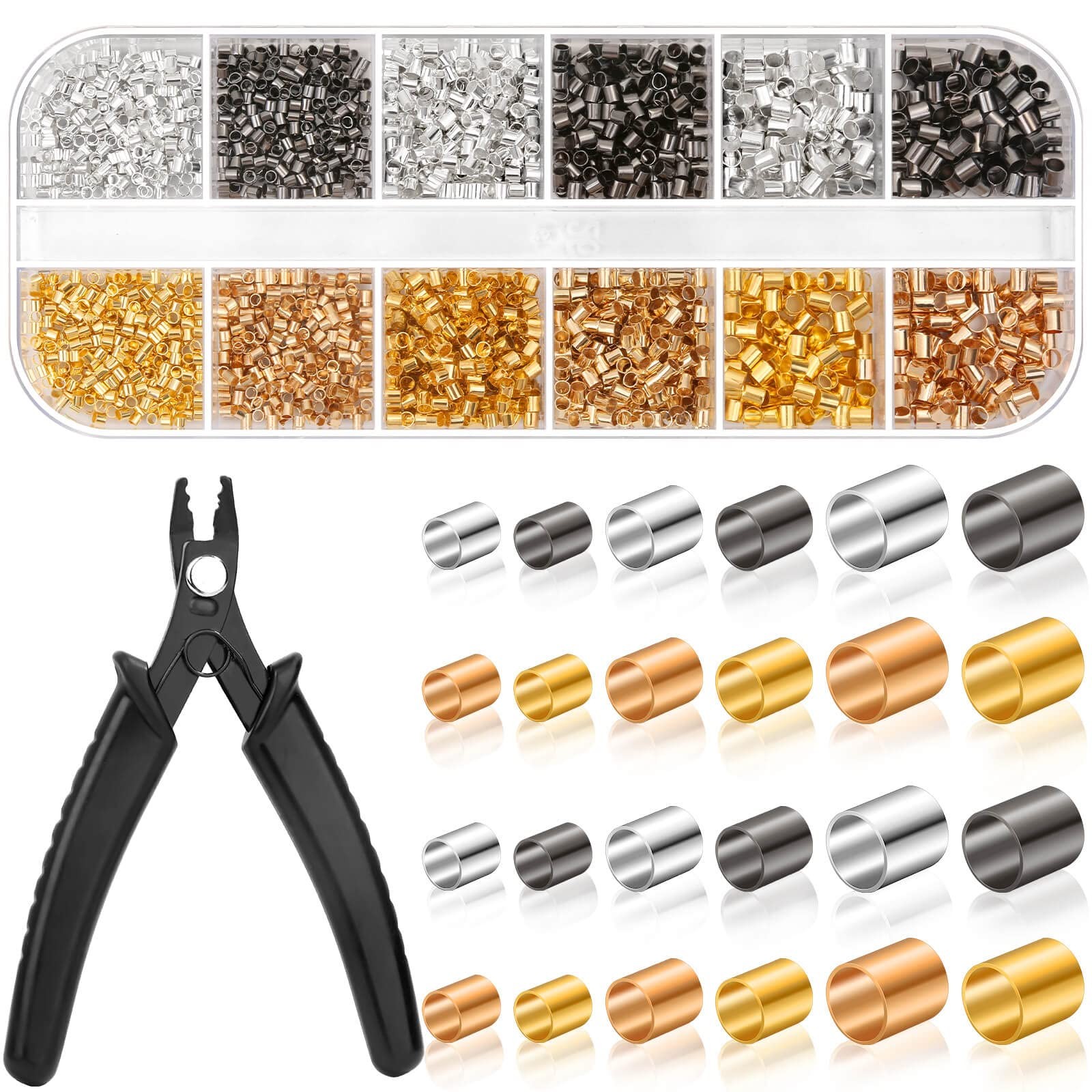 Thrilez Crimping 1.5mm/2.0mm/2.5mm, ['silver', 'gold', 'kc gold', 'black'] 