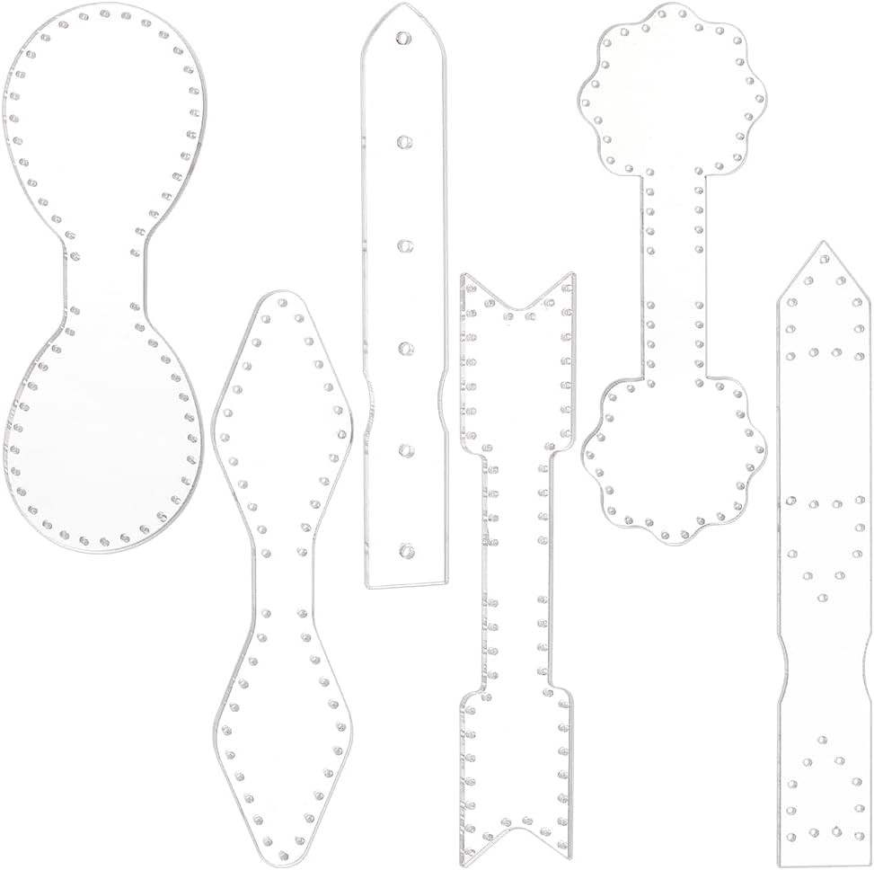 BENECREAT 6 PCS Acrylic Leather Keychain Template, DIY Leather Keychain Transpar
