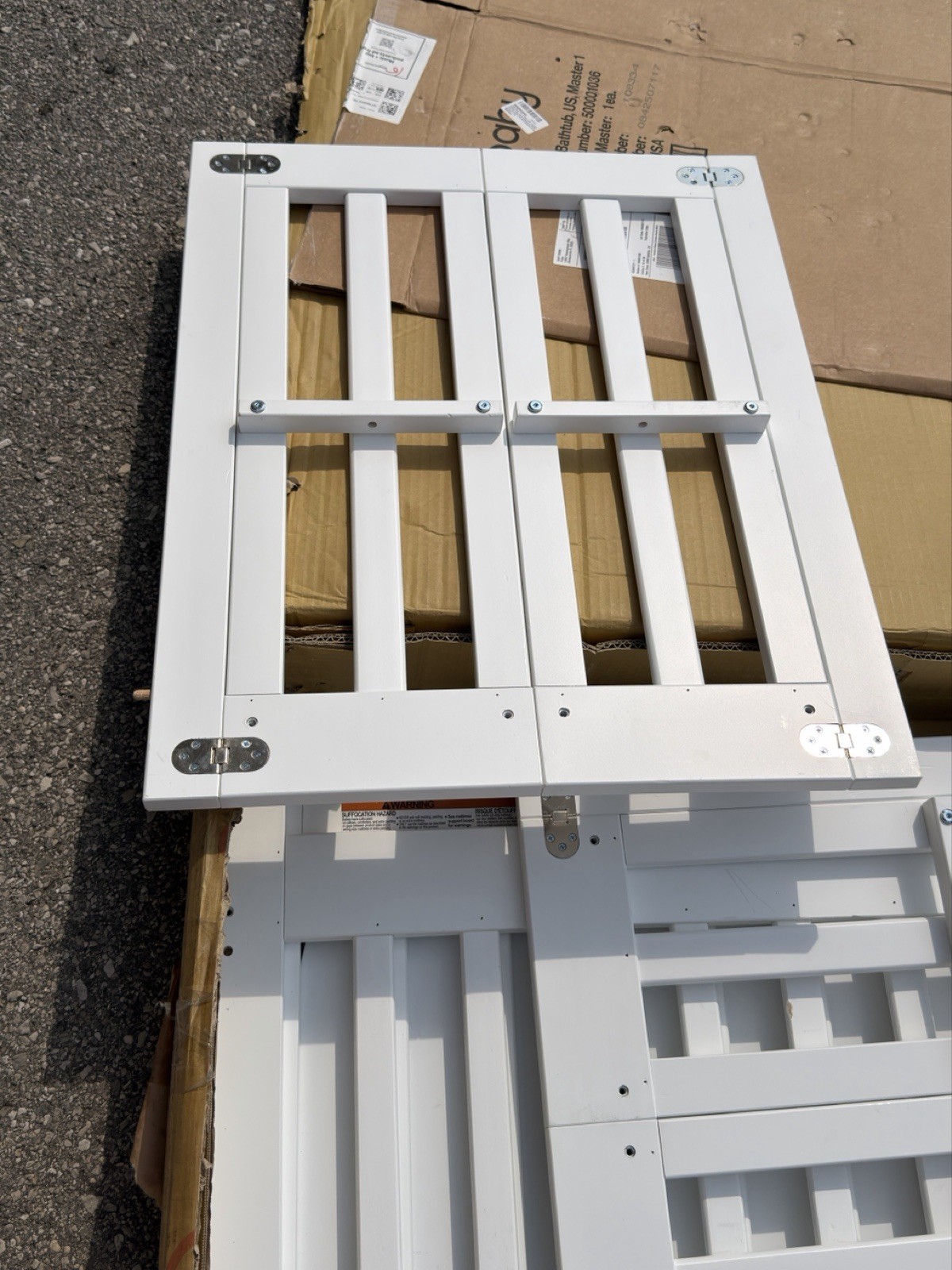 Babyletto Origami Mini Portable Folding Crib with Wheels White