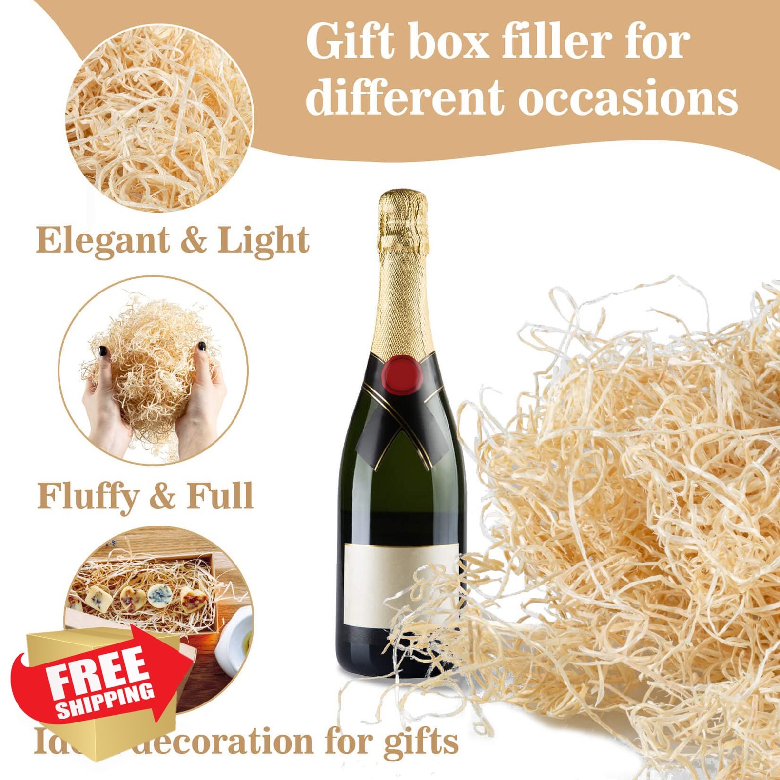 Aspen Shavings 5 OZ Basket Filler Wood Chips Craft Excelsior