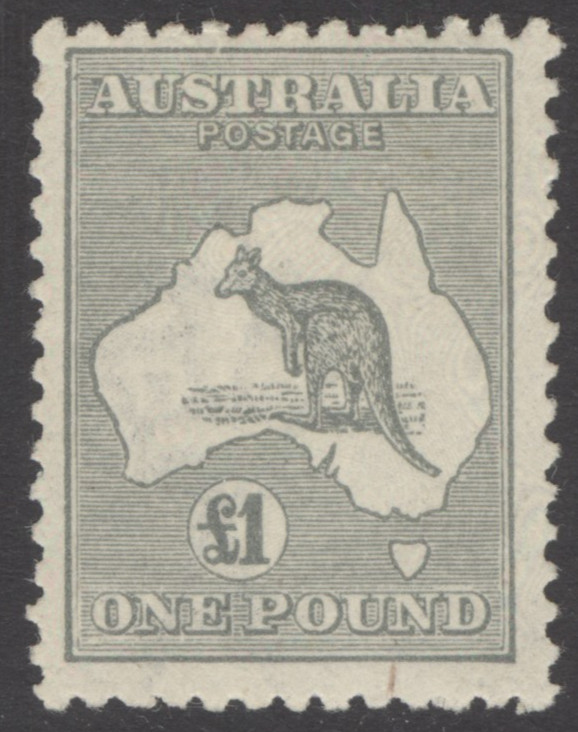 SG 75 Australia 1923-26. £1 grey. A fine fresh mounted mint example CAT £650