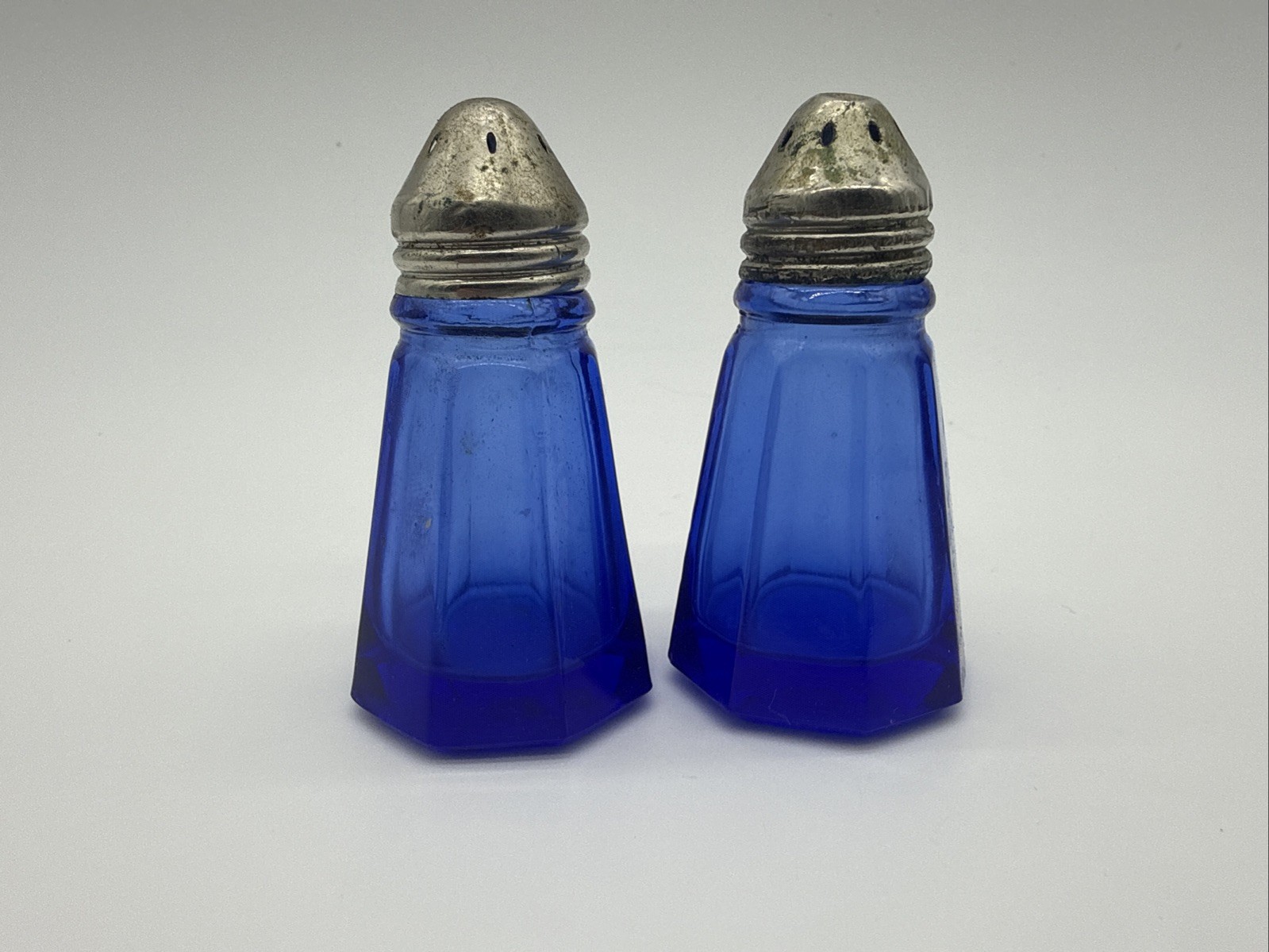 Cobalt Blue RARE Salt & Pepper Shakers Hazel Atlas Vintage