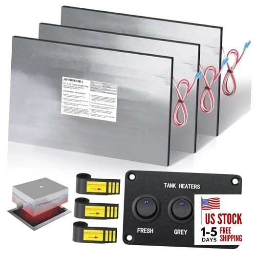 RV Tank Heater Pad 12V/13.5V,12"x18" 3PCS RV Holding Tank Heater 12/13.5V-3PCS