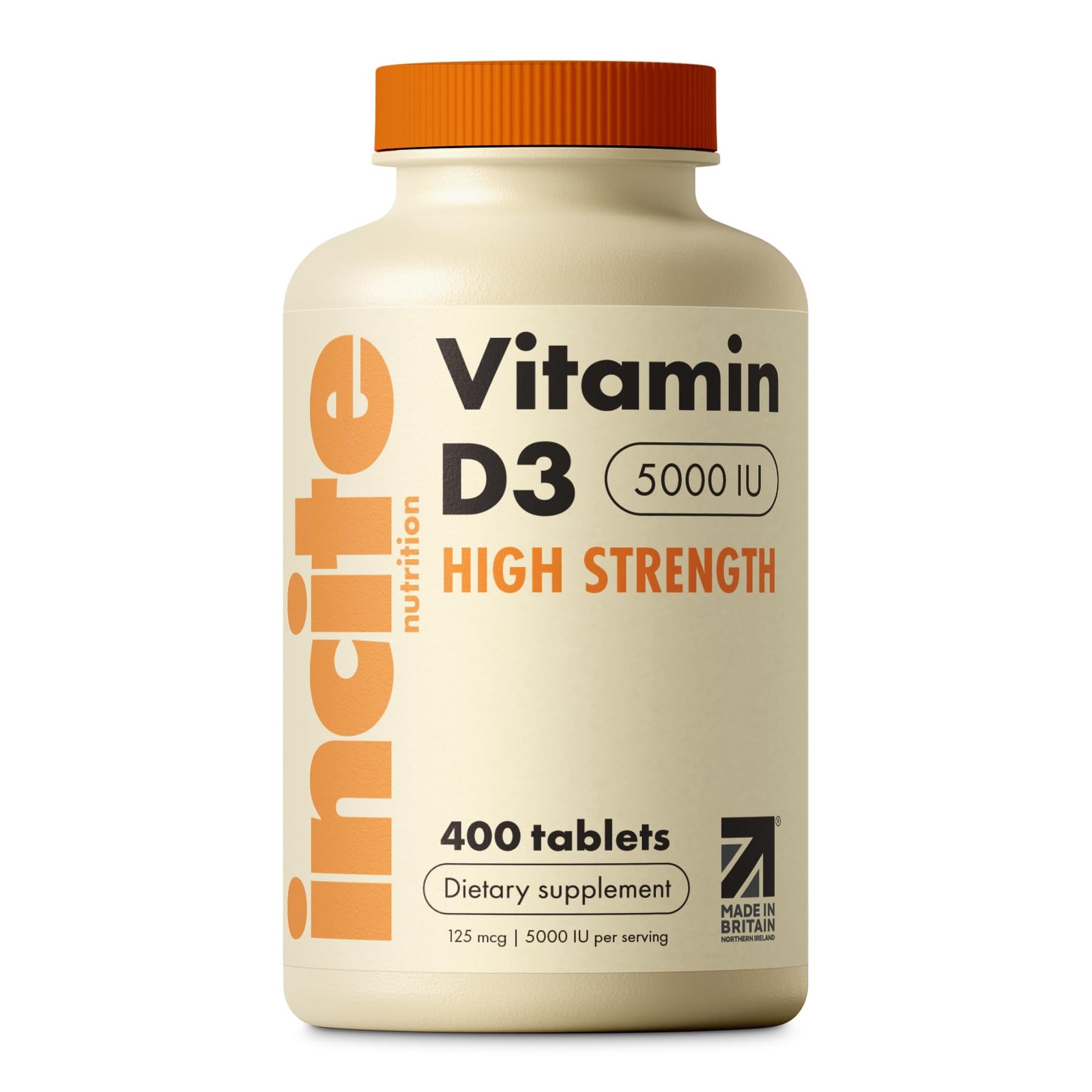 Incite Nutrition Vitamin D 5000 iu - 400 Premium 400 Count (Pack of 1) 