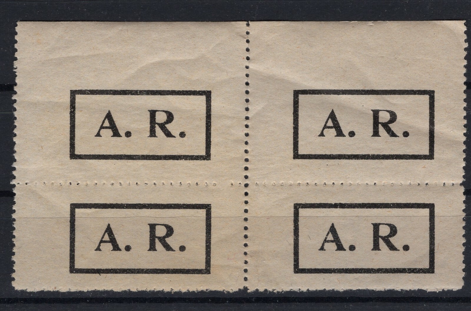 CHILE 189X AR AVIS RECEIPT Label BOB block of 4 MNH X-RARE