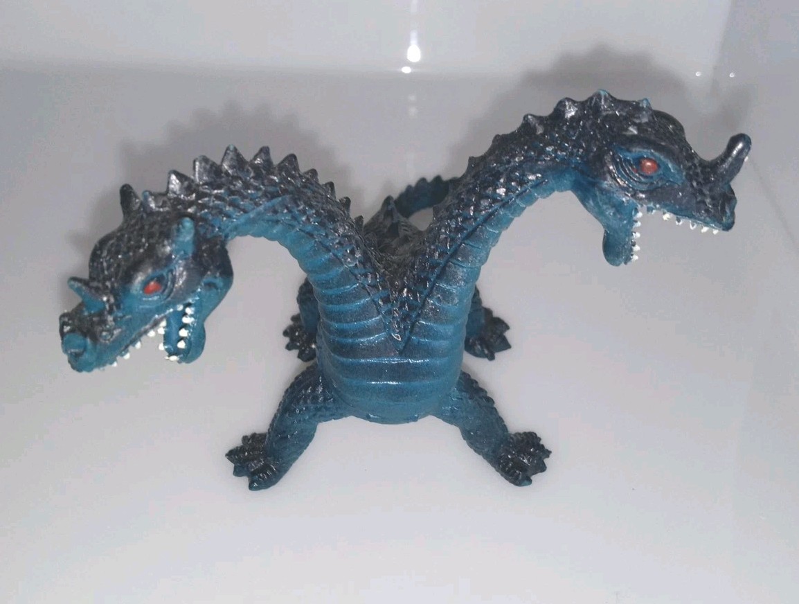 Vintage Two Headed Fantasy  Dragon Rubber Style Monster Hong Kong 