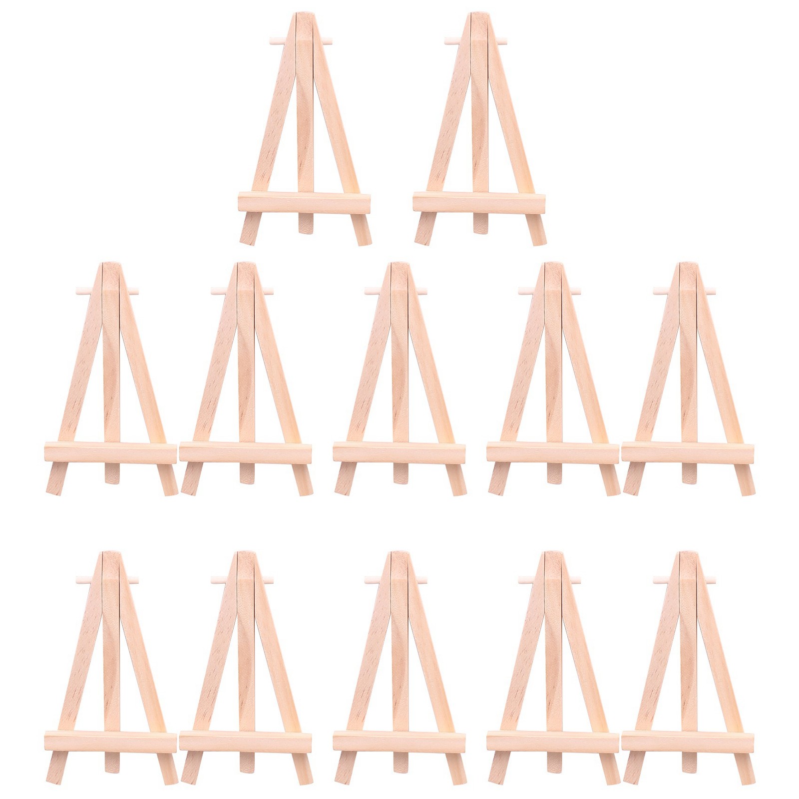 12 Pack 5 Inch  Wood Display Easel Natural Wooden Tripod Holder Stand for2910